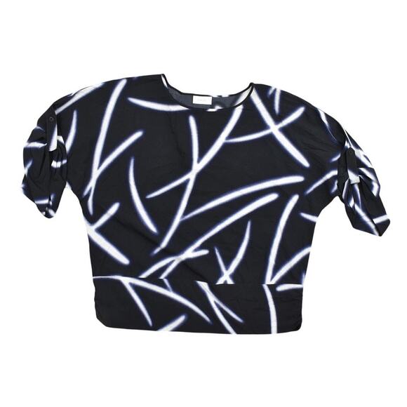 Chico's Black Polyester Blouse Size 3 Preowned 3/4 Sleeve - Picture 1 of 7